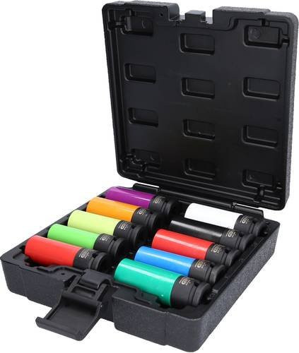 KS Tools Spezial-Alu-Felgen Kraft-Stecknuss-Satz 1/2 Zoll, 10-teilig aus Chrom-Molybdän-Stahl - Bild 1