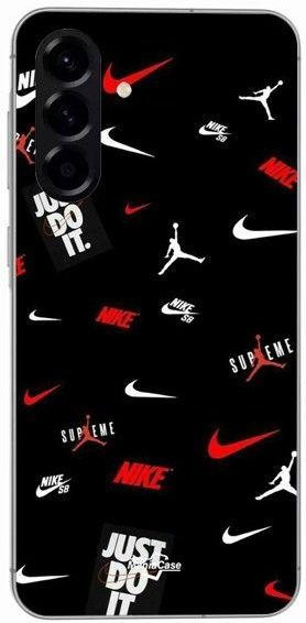 MANIACASE Silikon Hülle für Samsung Galaxy A56 in Schwarz mit Nike Jordan Design - Bild 1