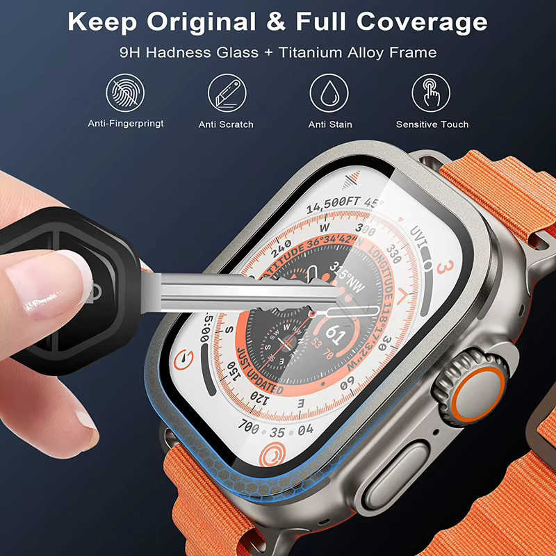 HUBANDE Uhrenzubehör Metallrahmen + Glas für Apple Watch Ultra 49 mm - Bild 5