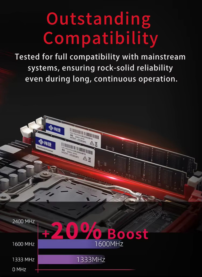 SOYO DDR3 1600 MHz SDRAM Desktop-PC-Arbeitsspeicher für Intel und AMD, 8 GB oder 16 GB, 240-Pin, 1,5 V CL11, Schwarz - Bild 3
