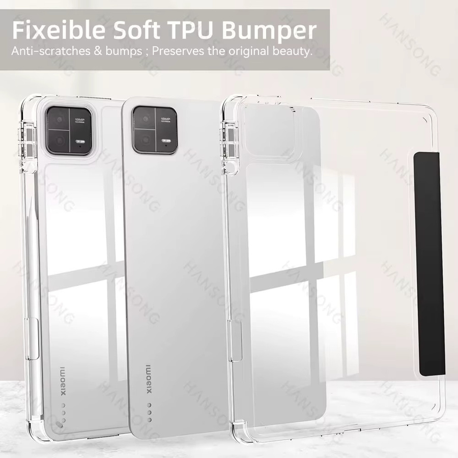 Xiaomi Mi Pad 5 & 5 Pro sowie Mi Pad 6 & 6 Pro 11 Zoll Schutzhülle mit Wach/Schlaf Abdeckung in Transparent/Purple - Bild 5