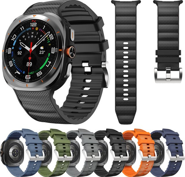Peakform Uhrenarmband Silikon, Schwarz, Unisex, für Samsung Galaxy Watch Ultra 47mm - Bild 1