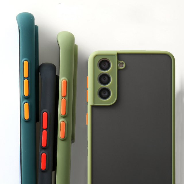 Stoßfeste Armor Bumper Case Schutzhülle für Samsung Galaxy S24 S23 S22 S21 S20 Plus S21 FE S24 Ultra 5G in Schwarz - Bild 1
