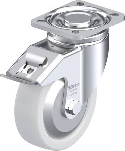 Blickle Lenkrolle mit Feststeller 645176 LH-SPO 125K-1-FI-FA in Silber, Rad-Durchmesser: 125 mm, Tragfähigkeit: 700 kg - Bild 1