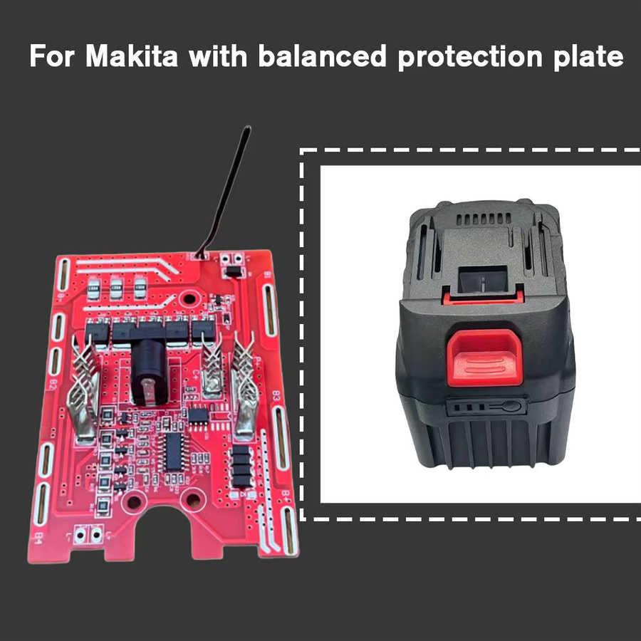 Makita Balance-Schutzplatine für 5Mos 3 in Rot, 21 V mit Temperaturregelung und Schutz-Display-Platte - Bild 3