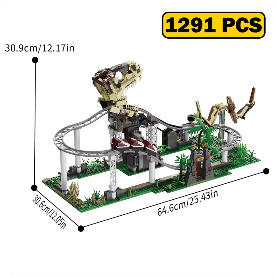 Forange Dino Coaster MOC Set, Dinosaurier, 1291 Teile, ab 8 Jahren - Bild 5