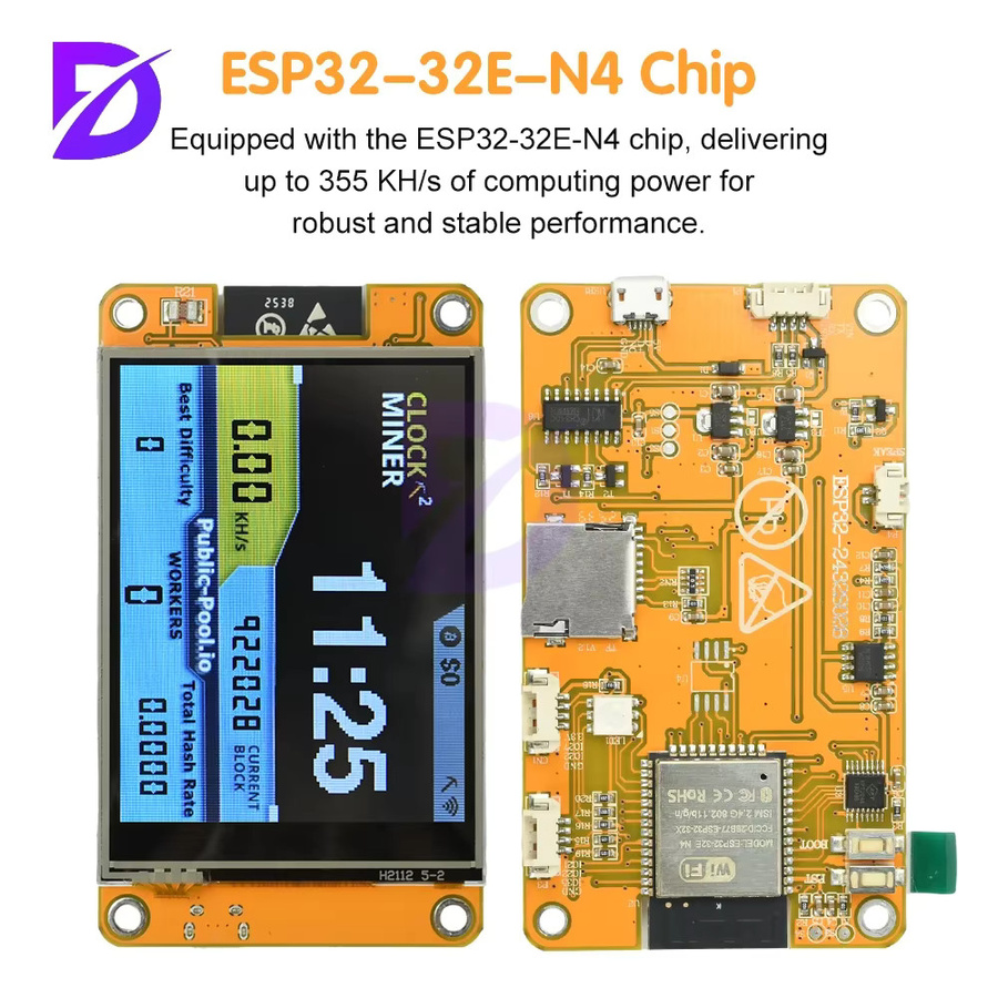 diymore ESP32-2432S028 Entwicklungsboard mit 2,8 Zoll OLED-Display und Micro-USB Anschluss - Bild 3