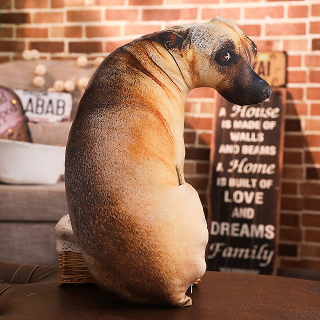 pangcangshu Hund Kissen, 3D, Braun, Plüsch / Textil - Bild 1