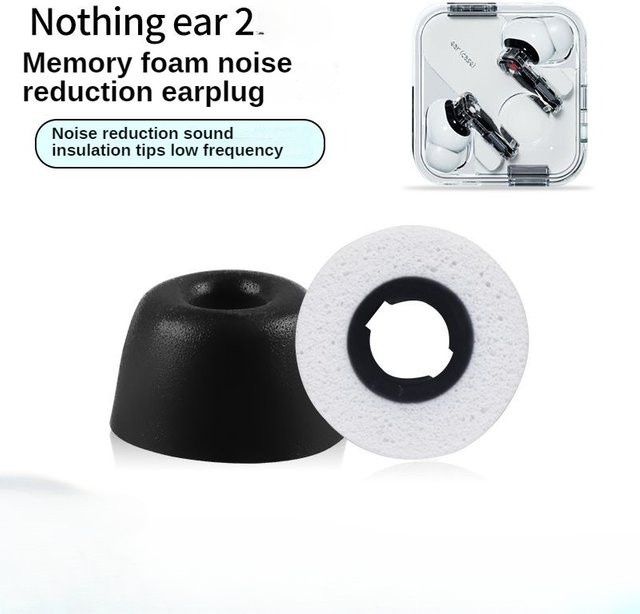 Memory-Schaum Ohrstöpsel für Nothing Ear (2) In-Ear Kopfhörer in Schwarz und Weiß - Bild 1