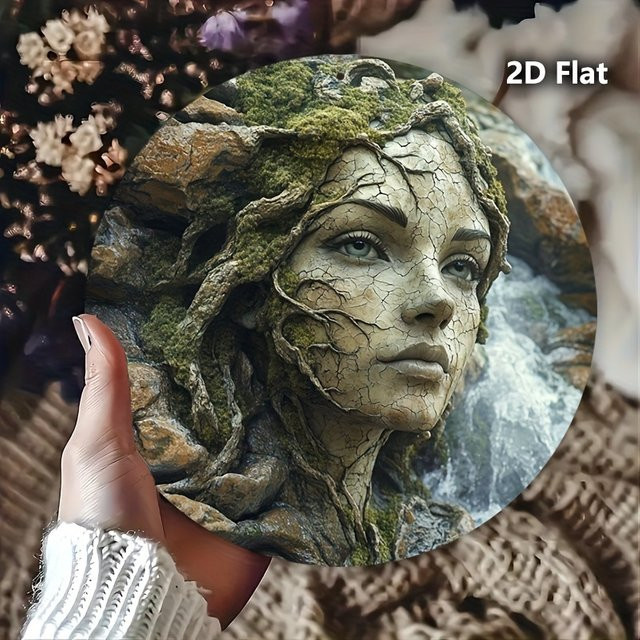 Potdemiel Vintage Metallschild Baum mit Frauengesicht Rund Multicolour Durchmesser: 20 cm - Bild 1