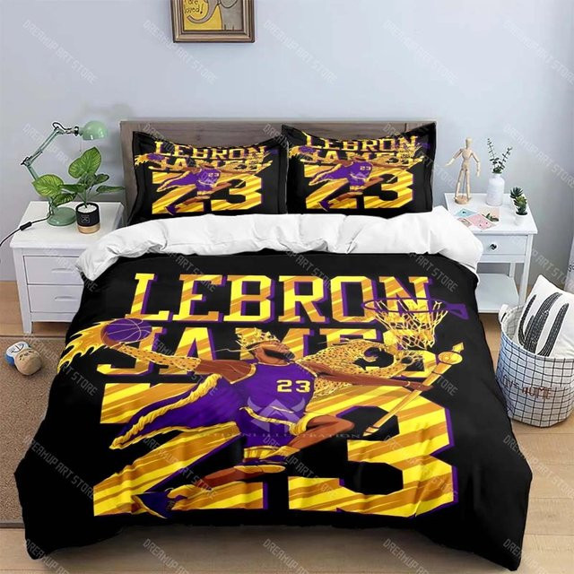 Lodestar Bettwäscheset Basketballstar Design mit Bettbezug und Kissenbezug, Schwarz, B/H: 260 x 220 cm - Bild 1