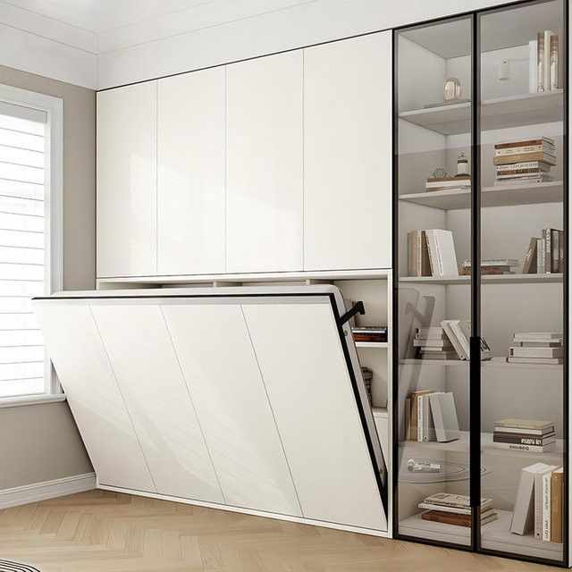 Rollover Multifunktionale Bettwand mit integriertem Kleiderschrank und Klappwand aus Metall - Bild 1