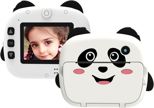 TOMTOP Tragbare Kinder-Sofort-Thermodruckkamera mit 2,4-Zoll-Bildschirm, 1080P Digitalkamera für Fotos und Selfies, Schwarz - Bild 1