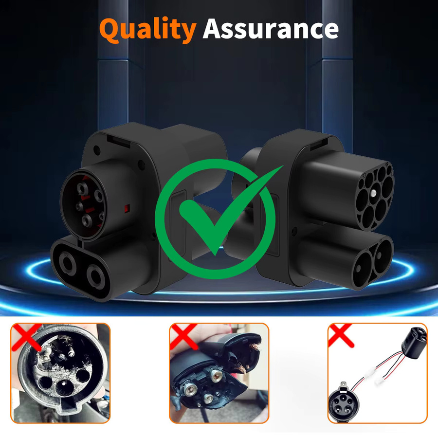 WUFEN CCS2 zu CCS1 Adapter für DC Schnellladung, 250kW, 250A, 1000V, Farbe: Schwarz - Bild 6
