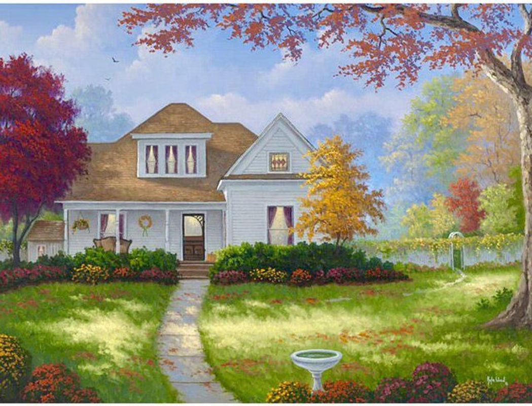 FIYO Diamond Painting Set Pavillon und Landschaft mit Stickerei, Mehrfarbig, B x H: 30 x 20 cm - Bild 1
