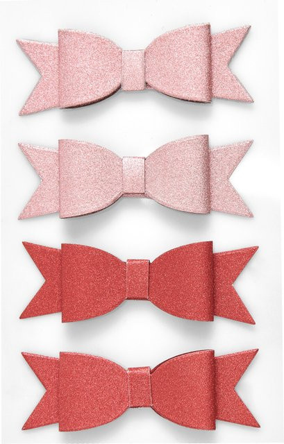 Rico Design Paper Poetry 3D Sticker mit Schleifen und Glitter in Rot und Rosa - Bild 1