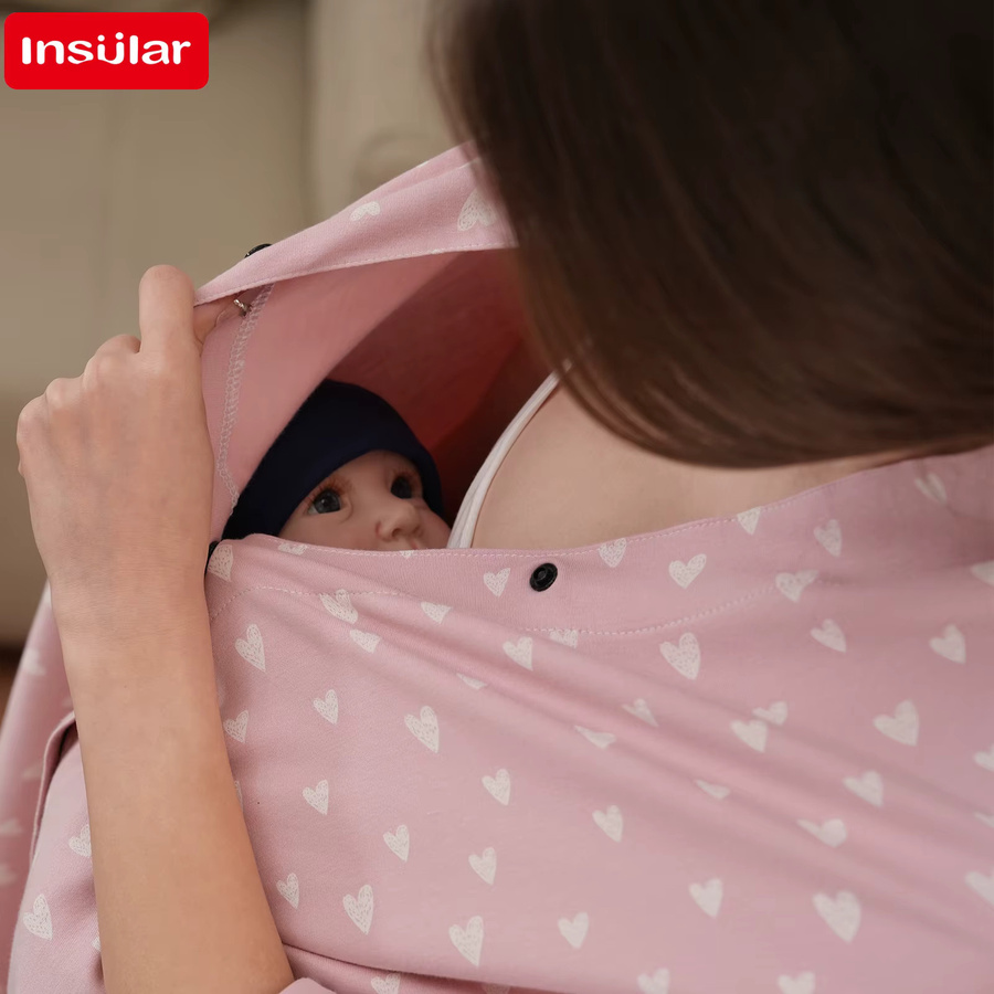 Go Out Baby-Stillabdeckung aus Bio-Baumwolle in Pink, atmungsaktiver Windschutz und Schal für Kinderwagen und Fütterungsschürze - Bild 2