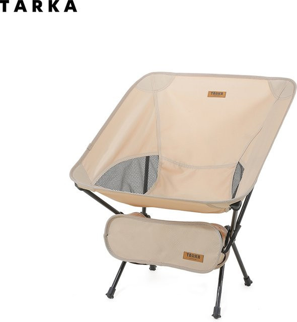TARKA Set faltbare Campingstühle für Erwachsene, ultraleichte Klappstühle aus Outdoor-Stoff und Metall, Farben: Schwarz und Beige - Bild 1