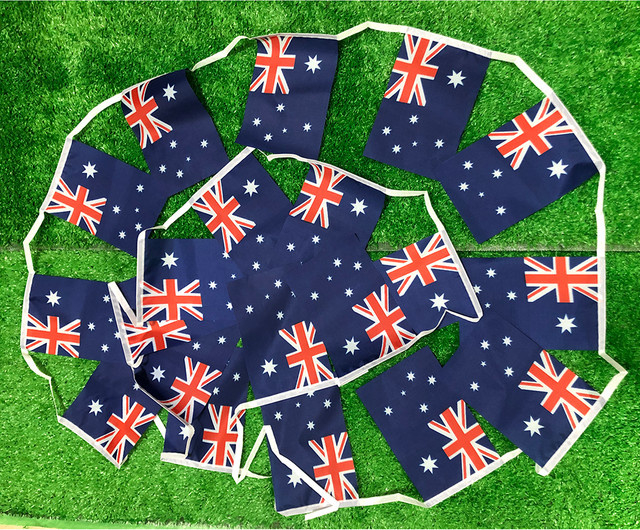 SKY FLAG Australien Wimpelkette aus Polyester für Festival und Party, 20 Stück, B/H: 14 x 21 cm - Bild 1