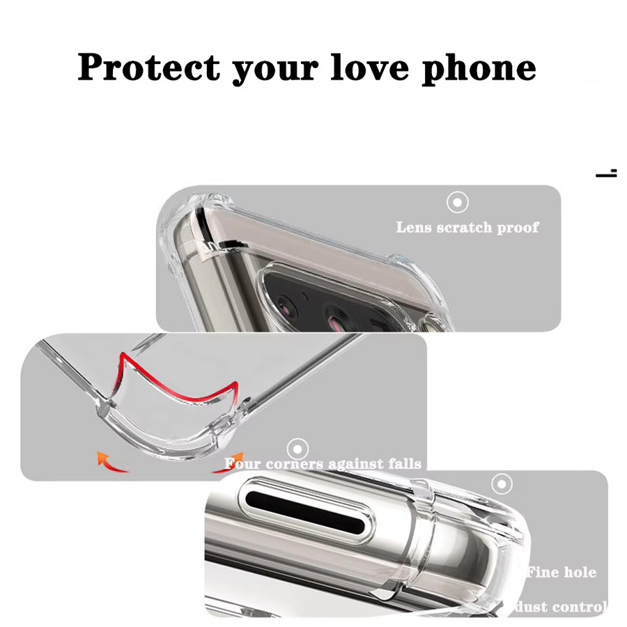 Stoßfeste transparente Silikon-Schutzhülle für Google Pixel 8 Pro, 7, 7a, 6, 6a, 5G Full Cover Back Case - Bild 3