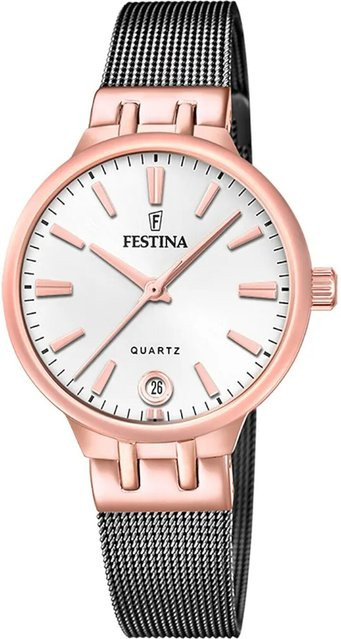 Festina Damenuhr, Quarz, Edelstahl, Silber, 33 mm, Saphirglas - Bild 1