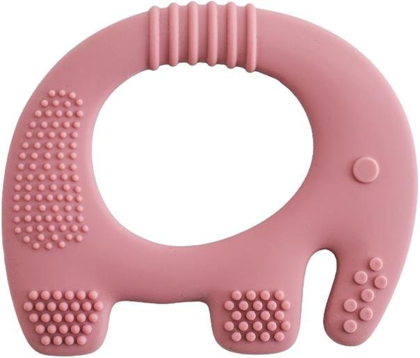 Binchi Outdoor Product Baby Beißring aus Silikon in Tierform, Rosa, BPA-frei - Bild 1