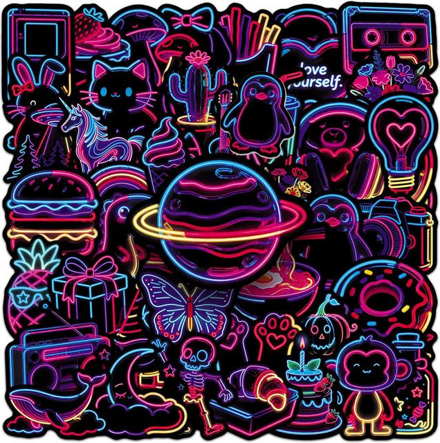 Charile Neon Graffiti Aufkleber, 10/30/50 stücke, Cartoon Aufkleber - Bild 1