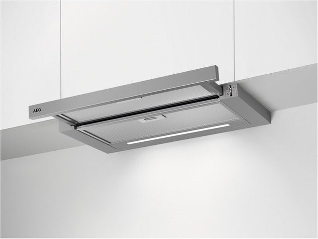 AEG Flachschirm-Dunstabzugshaube DPE5660M in Grau mit LED-Display und Metallgehäuse - Bild 1