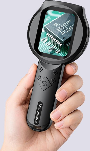 ENWOR Digitale Lupe, 2,8-Zoll-Bildschirm, 2,0 MP, 100-fache Vergrößerung, 15 LEDs, Black - Bild 1