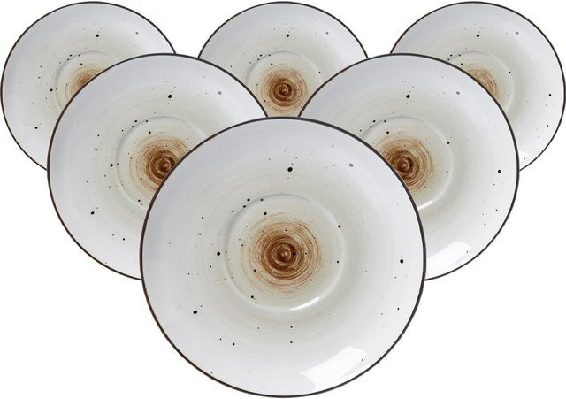 Ritzenhoff & Breker Espressountertassen Cosmo 6er Set aus Porzellan in Multicolor und Weiß, Durchmesser: 11 cm - Bild 1