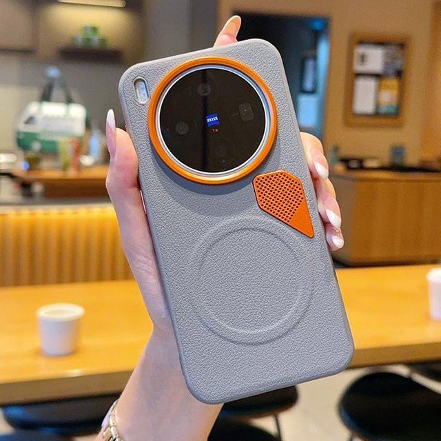 Magnetische PU-Lederhülle mit PC-Wärmeableitung und Metall-Kameraobjektiv für Vivo X300 und Vivo X300 Pro - Bild 1