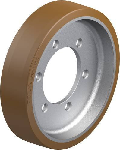 Blickle Anflanschrad GBA 404/6 in Silber und Braun mit 400 mm Durchmesser und 3400 kg Tragfähigkeit - Bild 1