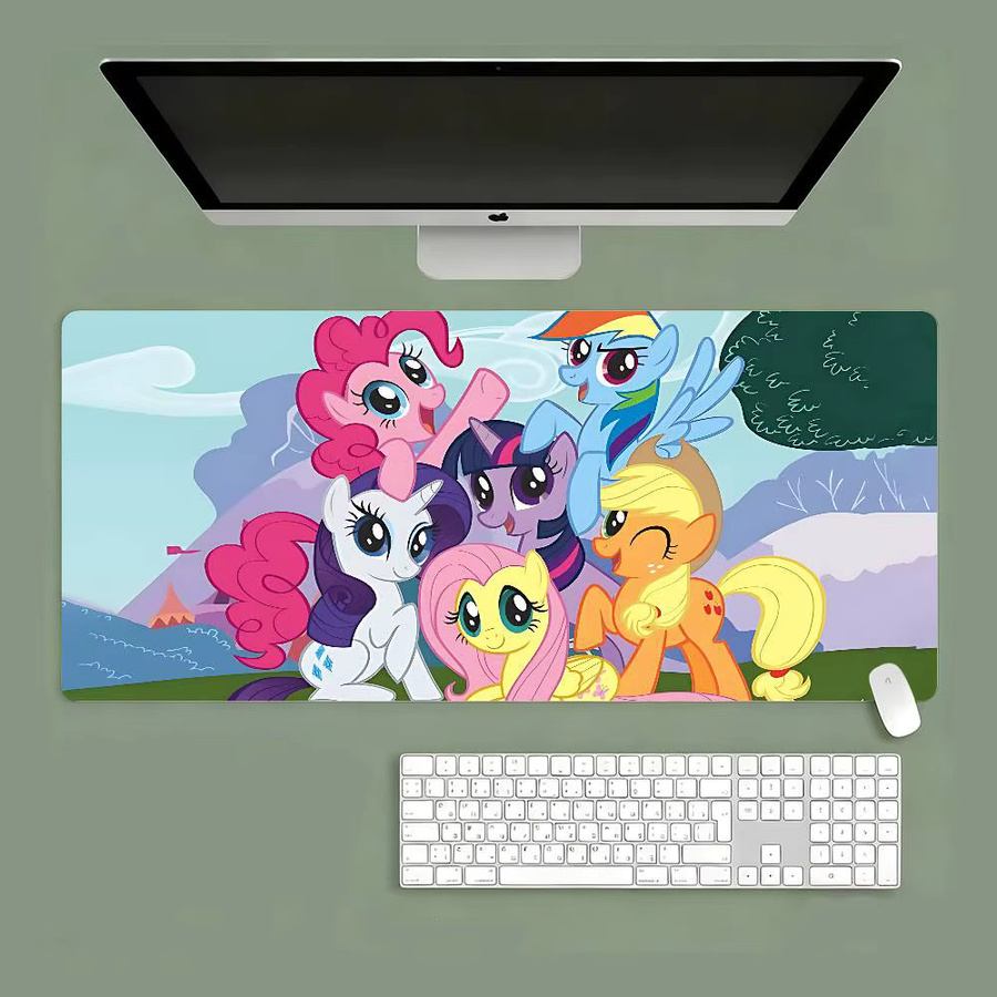 Kayou Kawaii Mauspad mit My Little Pony Cartoon-Design, große Schreibtischunterlage für Laptop und Tastatur, Multicolour - Bild 2