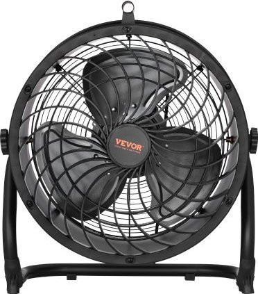 VEVOR Bodenventilator Industrial Floor Fan in Schwarz mit 3 Geschwindigkeiten und 35 cm Durchmesser - Bild 1