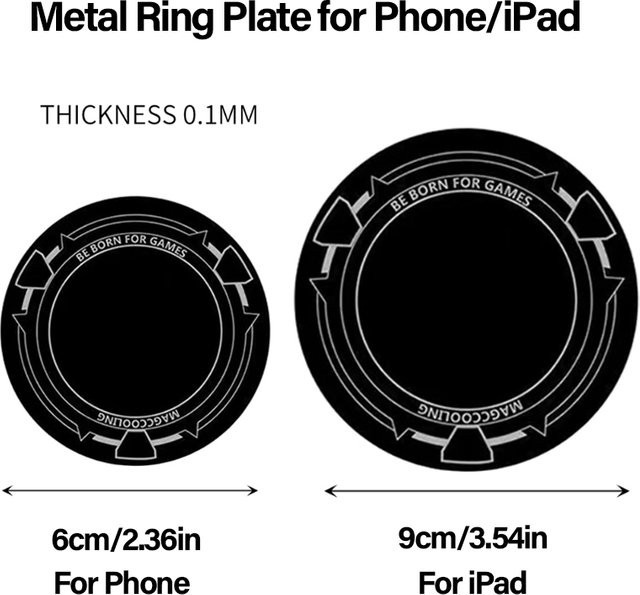 QGhappy Magnetische Metall-Patches in Schwarz für iPhone, Android und Tablet zur Nutzung mit magnetischen Ladegeräten und Kühlern, B/T/H: 9 x 6 cm - Bild 1