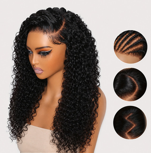 FIUMER Echthaar-Perücke Deep Wave, 13x4 Lace Front, Damen - Bild 1