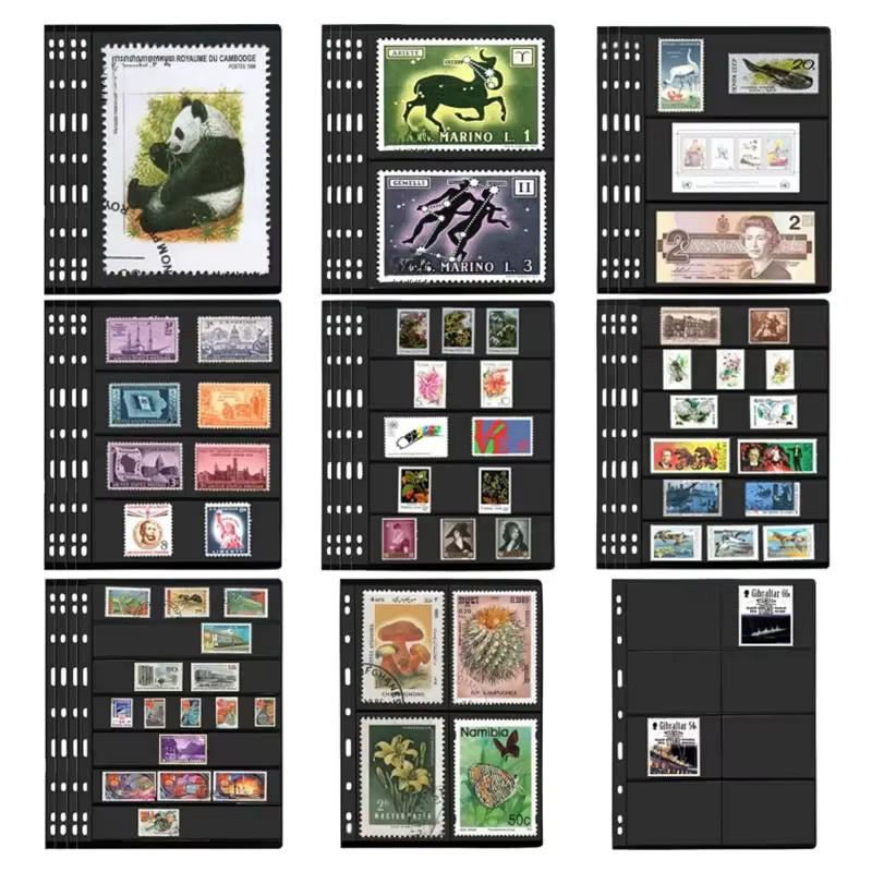 10 Stück Briefmarken-Albumseiten aus transparentem PVC für Stempel und Banknoten-Sammlungen - Bild 5