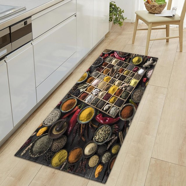 Karpetti Küchenteppich Gewürz Design, waschbarer Teppich für Küche, Wohnzimmer oder Kinderzimmer, B/T: 50 x 160 cm, Mehrfarbig - Bild 1