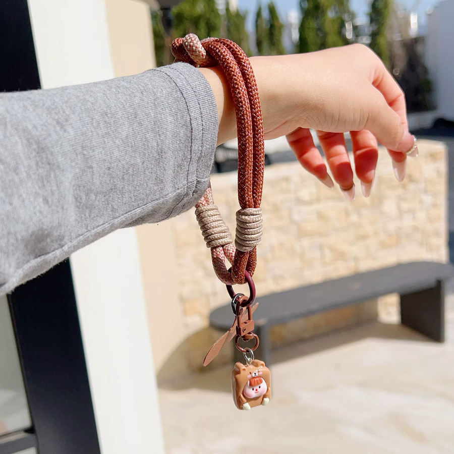 Panbon Universelles Handy-Umhängeband als kurzes Handgelenksband mit Anti-Verlust-Design aus Polyester in Blau und Weiß - Bild 2