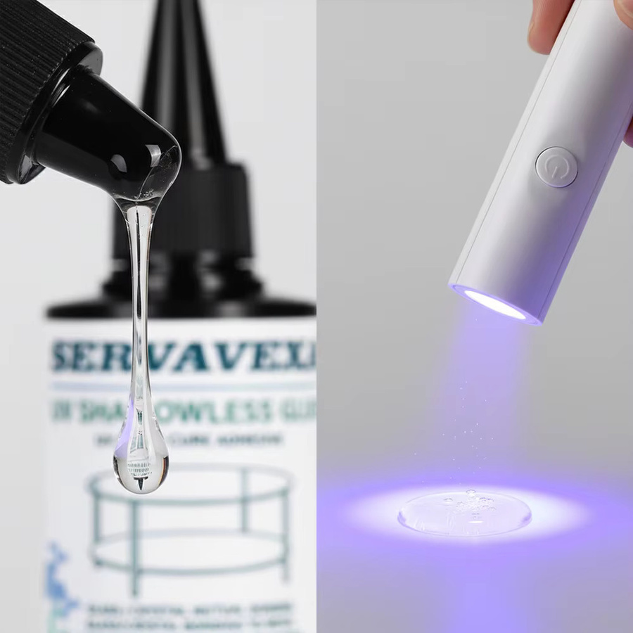 Hochtransparenter UV-Kleber inklusive UV-Lampe, wasserfester Klebstoff für Handwerk und DIY-Modelle, transparent - Bild 2