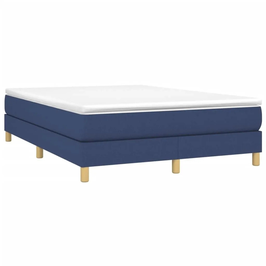 vidaXL Boxspringbett mit Matratze in Blau, Hybridbett mit Taschenfedern aus Stoff, B/T/H: 140 x 200 x 25 cm - Bild 2