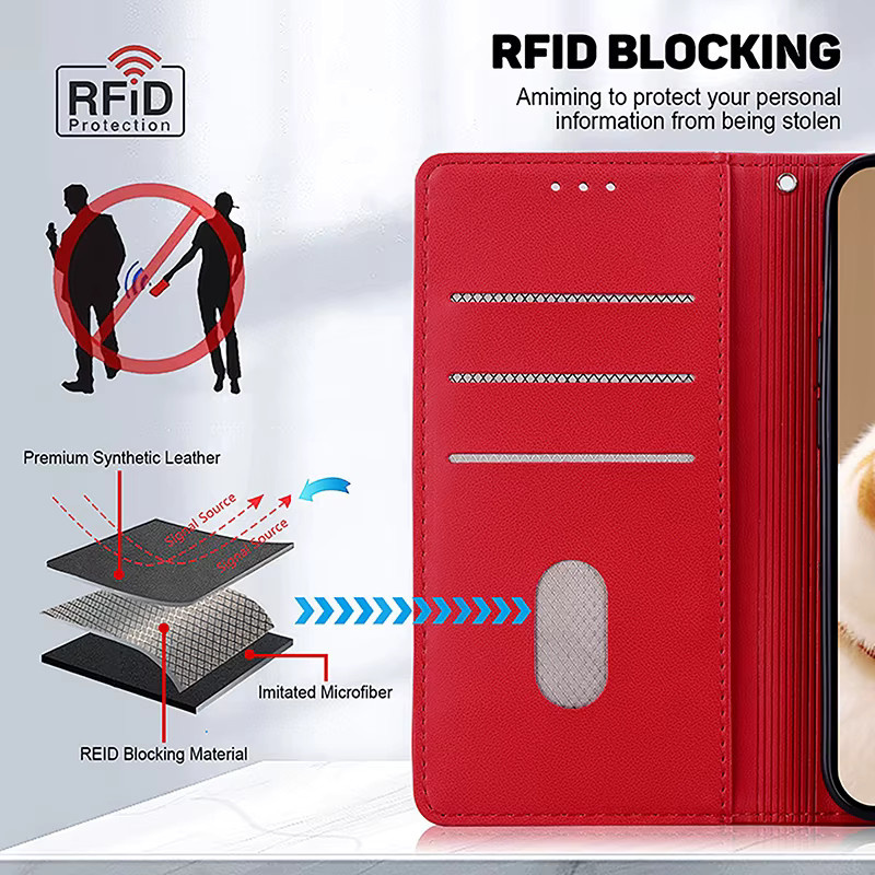 Leder-Flip-Case für Google Pixel Modelle mit Magnetverschluss und Anti-Fall-Schutz in Lila - Bild 5