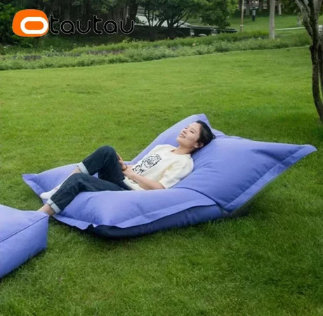 OTAUTAU Outdoor Sitzsack Abdeckung für Pool Float und Liege, Grün/Blau, Durchmesser: 120 cm