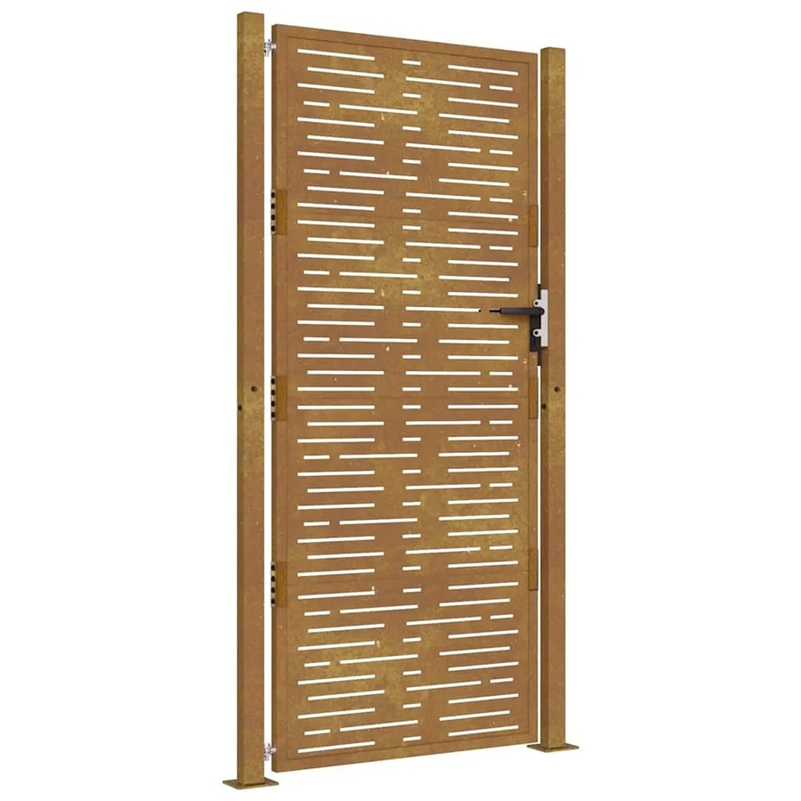 vidaXL Gartentor aus Cortenstahl in Braun mit quadratischem Design, B: 110 cm, H: 180 cm - Bild 2