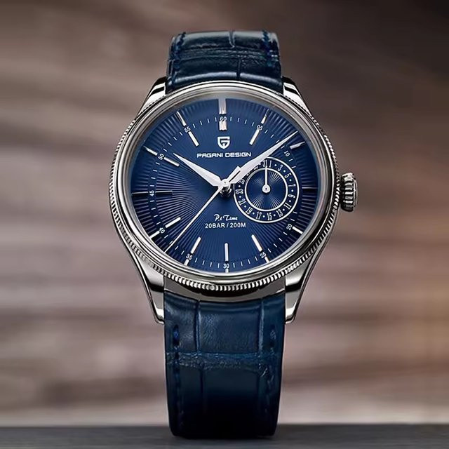 PAGANI DESIGN Armbanduhr, Quarz, Edelstahl, Leder, 40 mm, Herren - Bild 1