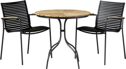 Cinas Gartenmöbelset aus Holz und Aluminium, 3-teilig, grau/anthrazit - Bild 1