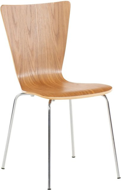 DELUKE Besucherstuhl TOKYO Konferenzstuhl und Bürostuhl aus Holz und Metall in Eiche, B/T/H: 43 x 50 x 84 cm - Bild 1