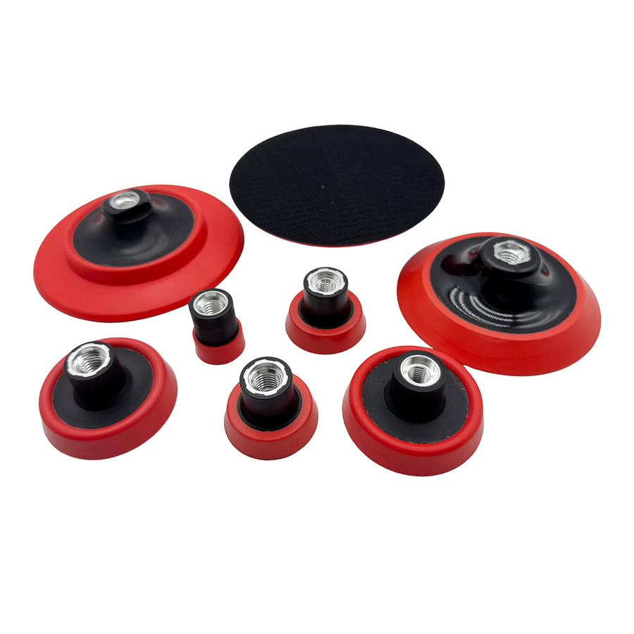 Rotes Polierpad Trägerplatte für Auto-Polierer und Schleifer in den Größen 30 mm, 50 mm, 75 mm, 125 mm und 150 mm - Bild 3