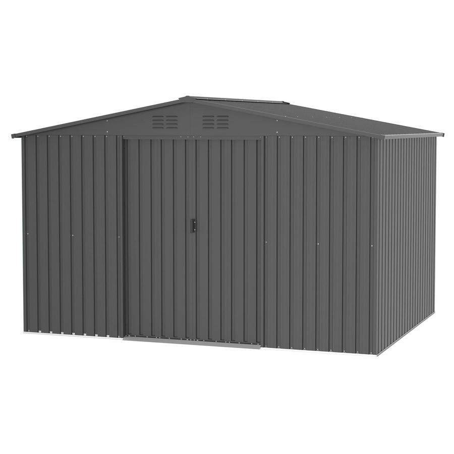 Tepro Metallgerätehaus Flex Shed XX-Large aus pulverbeschichtetem, verzinktem Stahlblech in Anthrazit, B: 261 cm, T: 181 cm, H: 132 cm - Bild 2