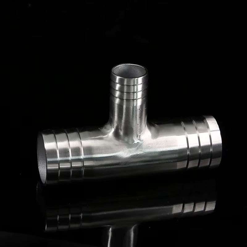3-Wege-Splitter Reduzier-T-Stück aus 304 Edelstahl als Schlauchtülle und Rohrverschraubung in Silber - Bild 3